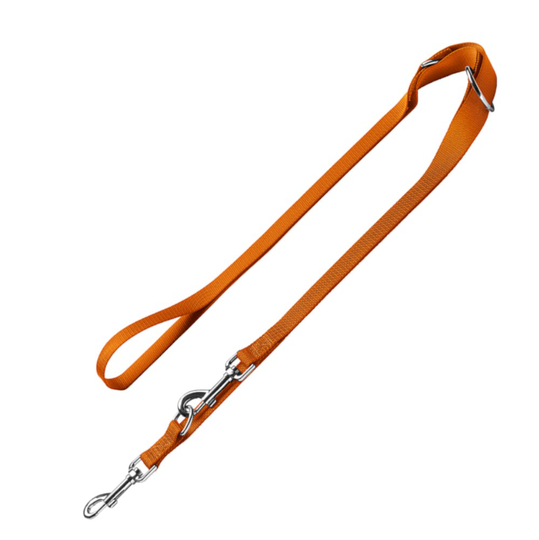 HUNTER set: halsband London + koppel London, orange - Vario Plus stl. L + koppel 200 cm / 15 mm