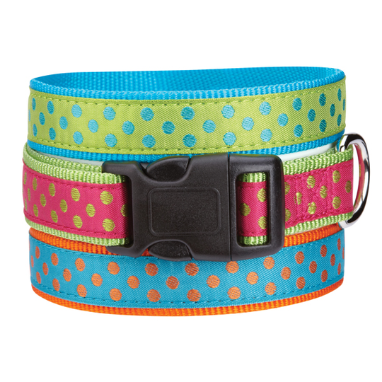 ES Collection Polka Dot Hundhalsband (35 - 51 cm) (Grön)