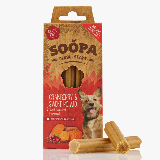 Dental Sticks Tranbär Sötpotatis 100 gram - Soopa