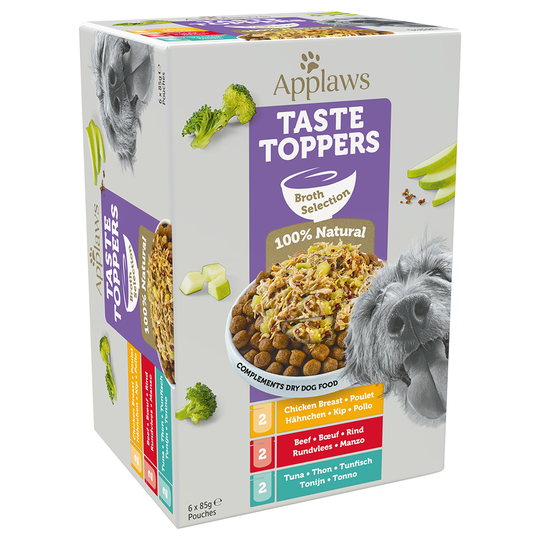Applaws Taste Toppers mixpack 6 x 85 g - Provmix i buljong