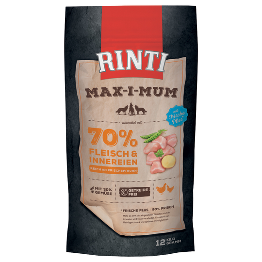Ekonomipack: 2 x 12 kg Rinti Max-I-Mum torrfoder - Kyckling (2 x 12 kg)
