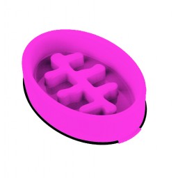 M-PETS Fishbone Slow Feed skål i plast, oval pink