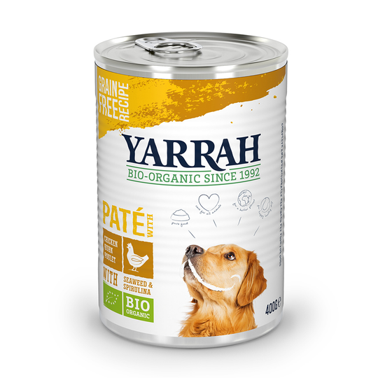 15 % rabatt på 6 x 820 g Yarrah Organic våtfoder! - Paté eko-kyckling 6 x 400 g