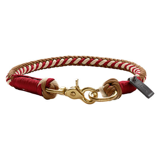 HUNTER Tinnum halsband rött/beige - Stl. : L-XL, 60 cm halsomfång, Ø 14 mm