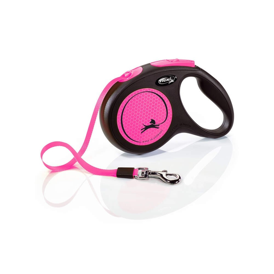 Flexi New Neon Medium 5 m band/25 kg (Rosa)