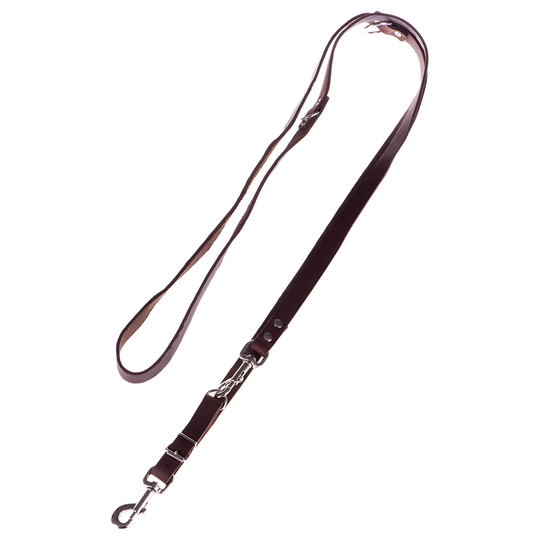 Heim koppel med nitar, justerbart brunt - Längd 240 cm, bredd 2 cm