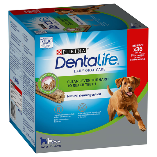 Purina Dentalife Daily Oral Care för stora hundar (25-40 kg) - 36 sticks (12 x 106 g)
