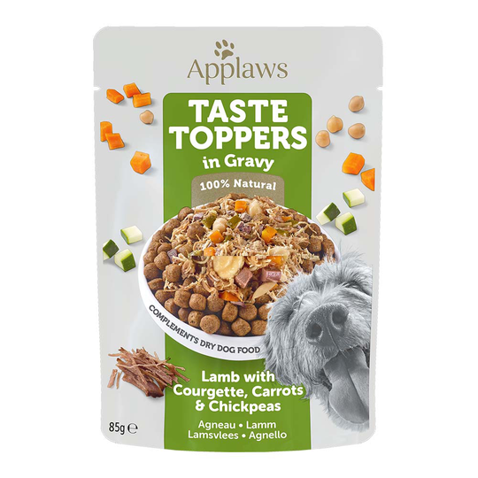 Applaws Taste Toppers i sås 12 x 85 g - Lamm, morötter, zucchini & kikärtor