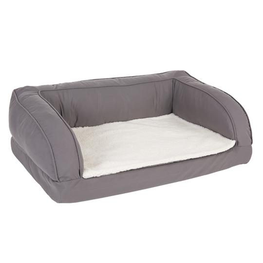 Ortopedisk hundbädd, grå - M: L 90 x B 60 x H 30 cm