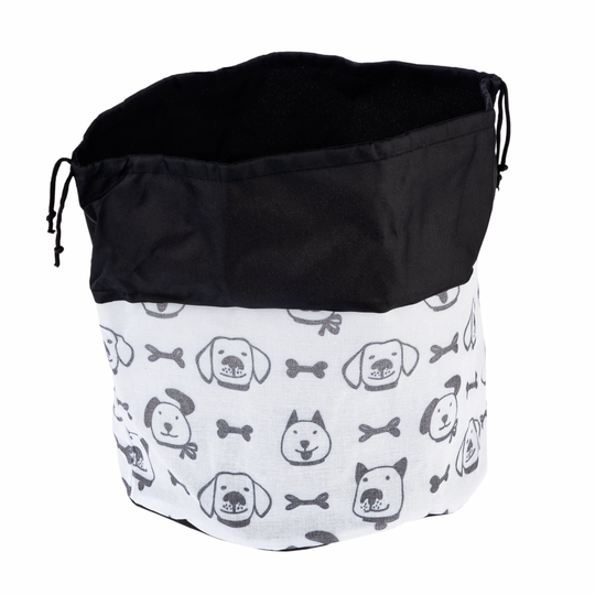 Vikbar förvaringsväska för hundleksaker - ca Ø 30 x H 20/33 cm