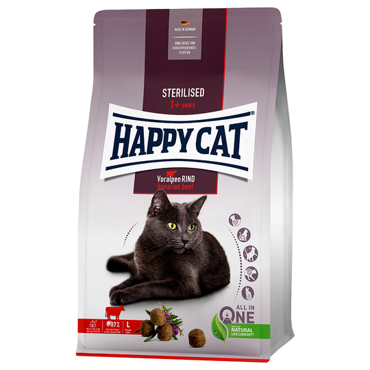 Happy Cat Sterilised Adult Bavarian Beef - Ekonomipack: 2 x 4 kg