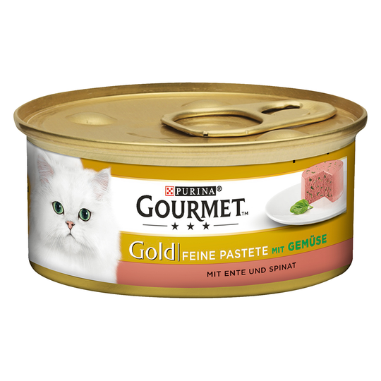 Ekonomipack: Gourmet Gold Fine Paté 48 x 85 g - Anka & spenat