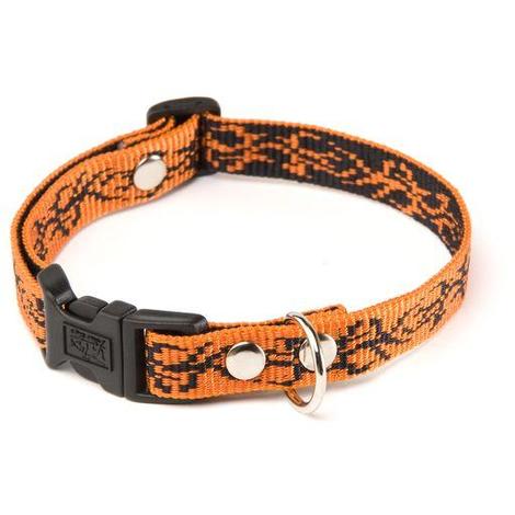 Alter Ego Tribal Nylonhalsband - Orange / Svart (M)