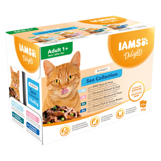 IAMS Delights Adult i sås 12 / 24 x 85 g - Sea Mix 12 x 85 g
