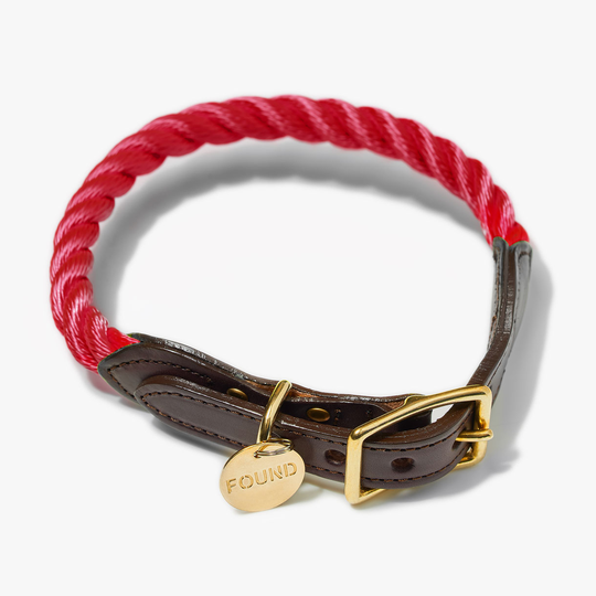 Hundhalsband Rope Röd - Found My Animal L