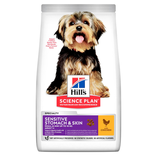 Adult Sensitive Stomach & Skin Small & Mini torrfoder med kyckling - 1,5 kg