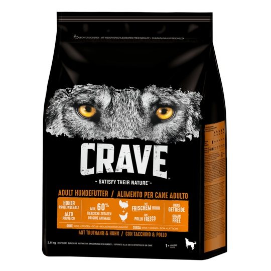 15 % rabatt! Crave Adult torrfoder för hund - Turkey & Chicken (2,8 kg)