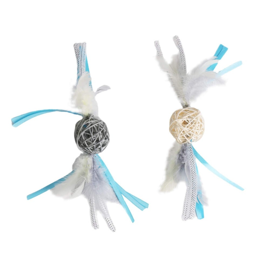 Meow&Me Galaxy Far Away Boll med fjädrar 2-pack