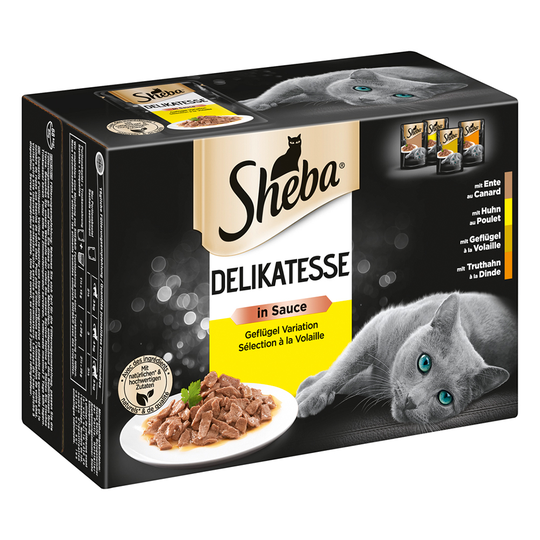 20 + 4 på köpet! 24 x 85 g Sheba portionspåsar - Delikatesse in Sauce Fjäderfä