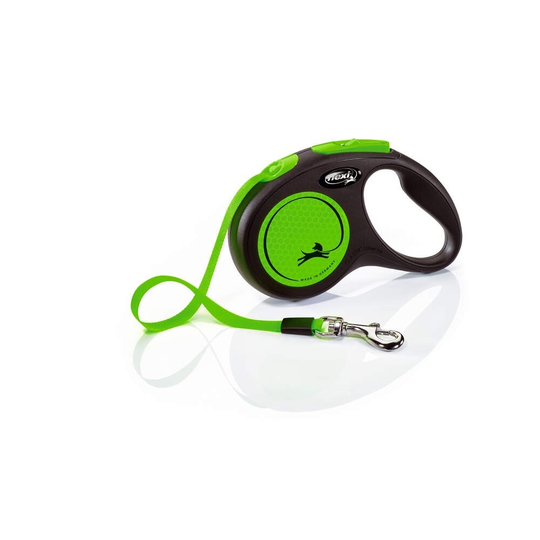 Flexi New Neon Small 5 m Band/15 kg (Grön)