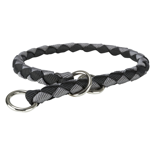 Trixie Cavo Pull Stop halsband svart/grafit - Stl. S-M: 35 - 41 cm halsomfång, ø 12 mm