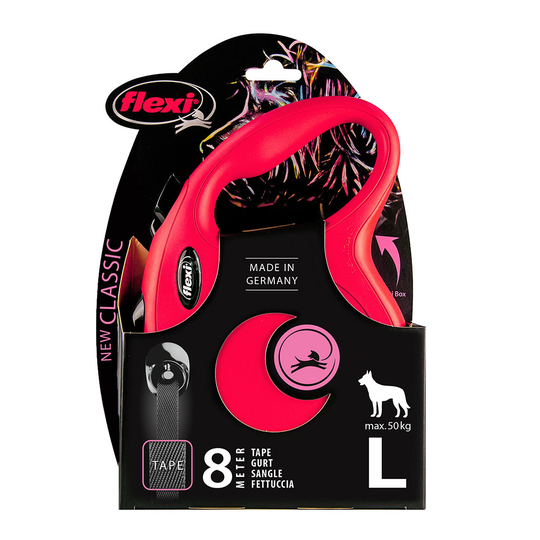 flexi New Classic bandkoppel L rött, 8 m - flexi New Classic bandkoppel L rött, 8 m