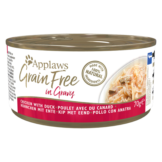 Applaws Grainfree in Gravy 6 x 70 g - Kyckling med anka
