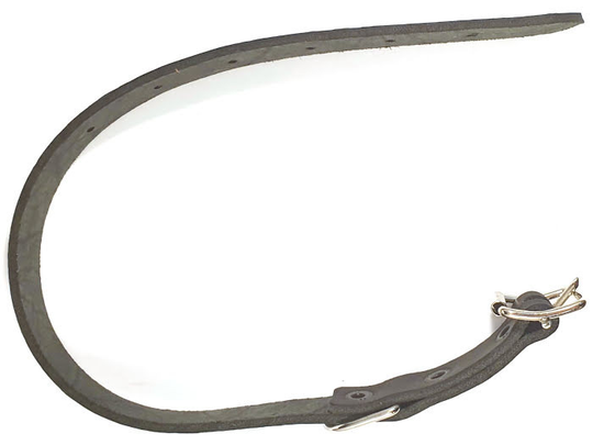 Halsband i Garvat Läder - Svart 30 cm x 15 mm