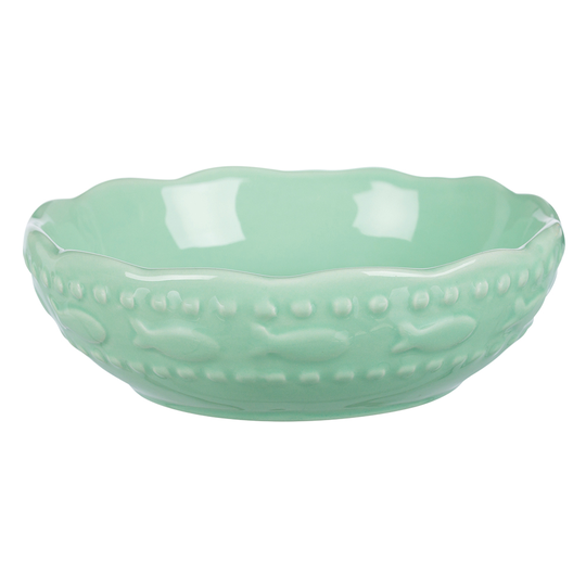 Trixie keramikskål med fiskmotiv - Ekonomipack: 2 x 250 ml, Ø 13 cm - mint
