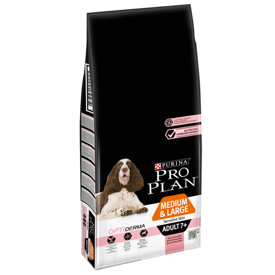 Pro Plan Medium/Large Adult 7+ Sensitive Skin OPTIDERMA - Ekonomipack: 2 x 14 kg