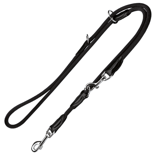 HUNTER Freestyle halsband + koppel, svart - Halsband 55 cm + koppel 200 cm