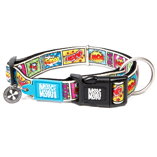 Max & Molly Comic Smart ID halsband - Stl. S: 28-45 cm halsomfång, B 15 mm