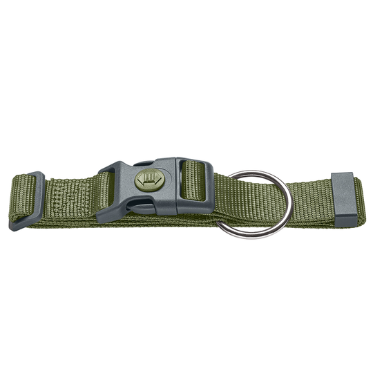 HUNTER London halsband, olivgrönt - Vario Plus stl. L-XL: 39-64 cm halsomfång, B 25 mm