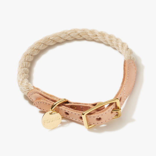 Hundhalsband Upcycled Rope Golden Light - Found My Animal XS