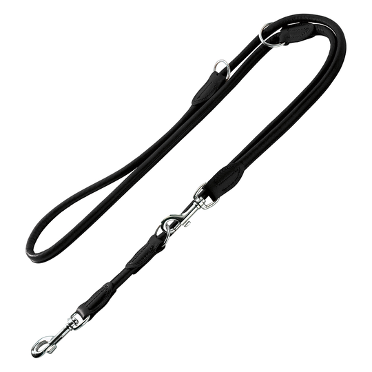 HUNTER Round & Soft koppel, svart - Längd 200 cm, Ø 1 cm