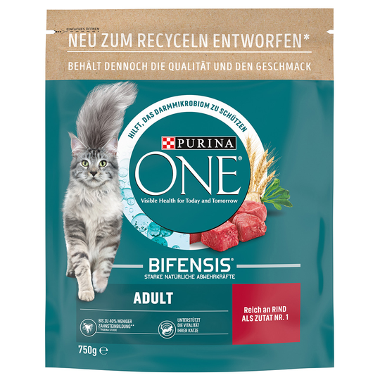 Purina ONE Adult Nötkött & fullkorn - 750 g