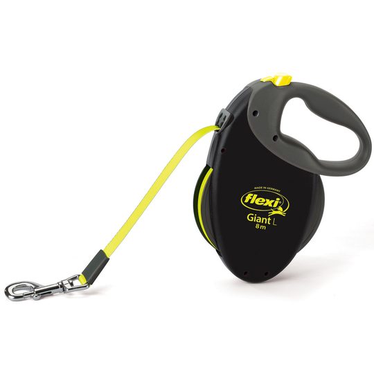 flexi Giant L Neon rullkoppel - 8 m - Svart/neon