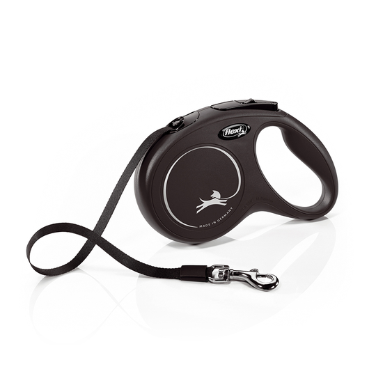 flexi New Classic Tape bandkoppel M svart, 5 m - flexi New Classic bandkoppel M svart, 5 m