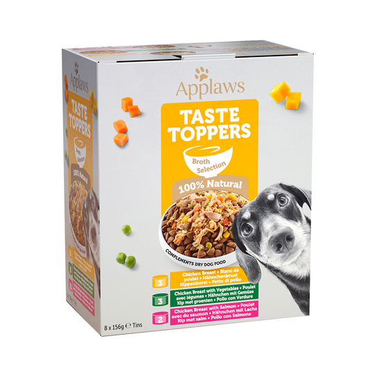 Applaws Taste Toppers i buljong 8 x 156 g - Buljong provpack