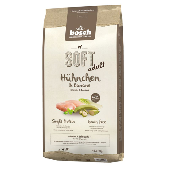 Ekonomipack: 2 respektive 3 påsar bosch till lågpris! - Soft Kyckling & banan (2 x 12,5 kg)
