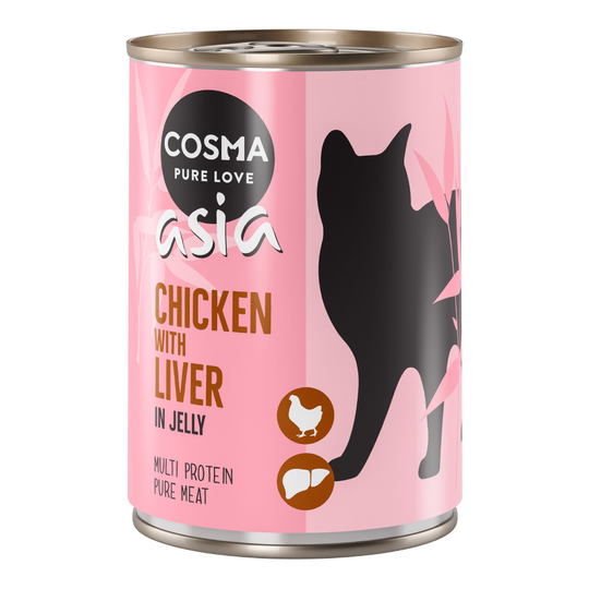 Ekonomipack: Cosma Asia in Jelly 12 x 400 g - Kyckling & kycklinglever