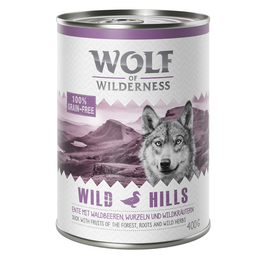 Wolf of Wilderness burklock Wolf of Wilderness våtfoder - Wild Hills (400 g) - Passar till locket