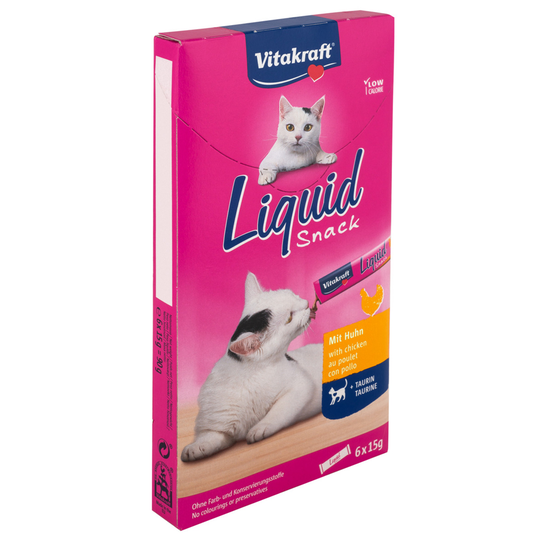 Ekonomipack: 24 st Vitakraft Cat Liquid-Snack á 15 g - Kyckling & taurin (24 x 15 g)