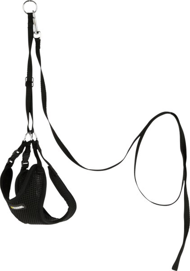 Kerbl Svart mjuk Valpsele och koppel - 2 storlekar (XS (24-44 cm))