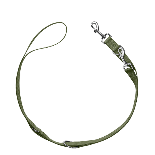 HUNTER set: halsband London + koppel London, olivgrön - Vario Plus stl. L + koppel 200 cm / 15 mm