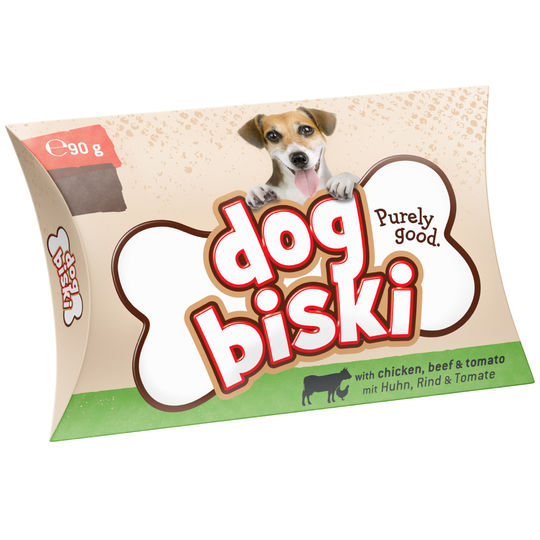 Briantos DogBiski Kyckling, nötkött & tomat - Ekonomipack: 5 x 90 g