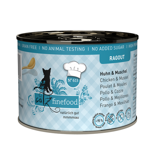 Ekonomipack: catz finefood Ragout 24 x 180 / 190 g - No. 613 Kyckling & mussla (190 g)