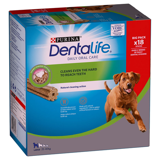 20 % rabatt! Purina Dentalife Daily Oral Care - för stora hundar (25-40 kg) - 18 sticks (6 x 106 g)