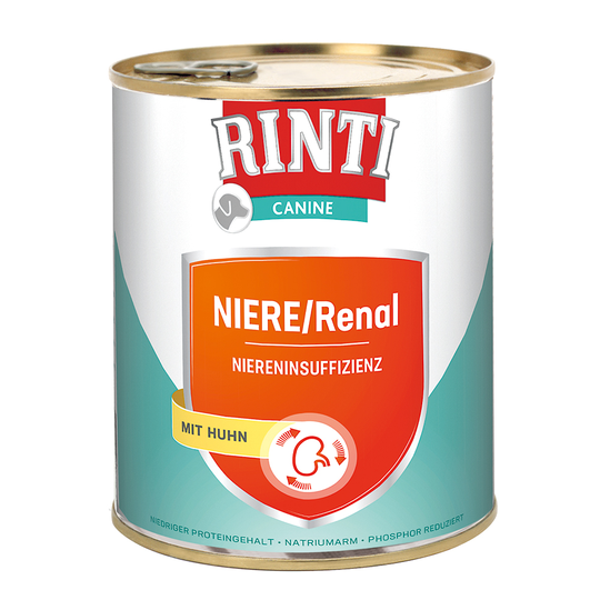 Ekonomipack: RINTI Canine 24 x 800 g - Renal Kidney Diet Chicken