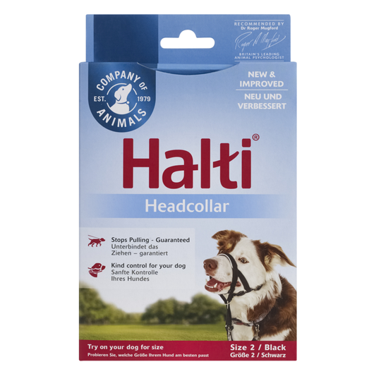 Halti nosgrimma svart - Stl. 2: beagle, border collie, pudel